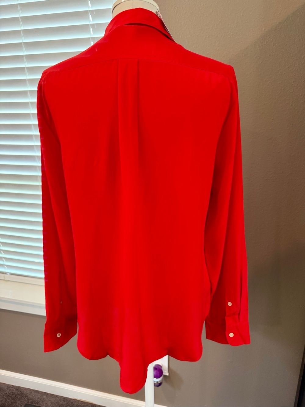 J. Crew NWT Vibrant Red Silk Button-Down Shirt - Picture 5 of 9